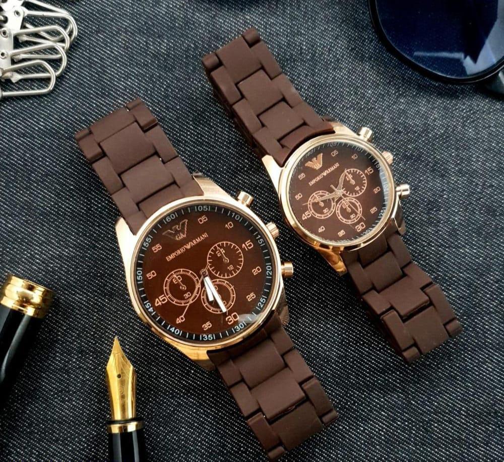 Unisex Quartz Couple Watches Set Round Case Multi Color - Image 2