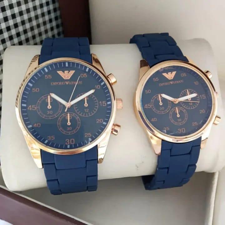 Unisex Quartz Couple Watches Set Round Case Multi Color - Image 3