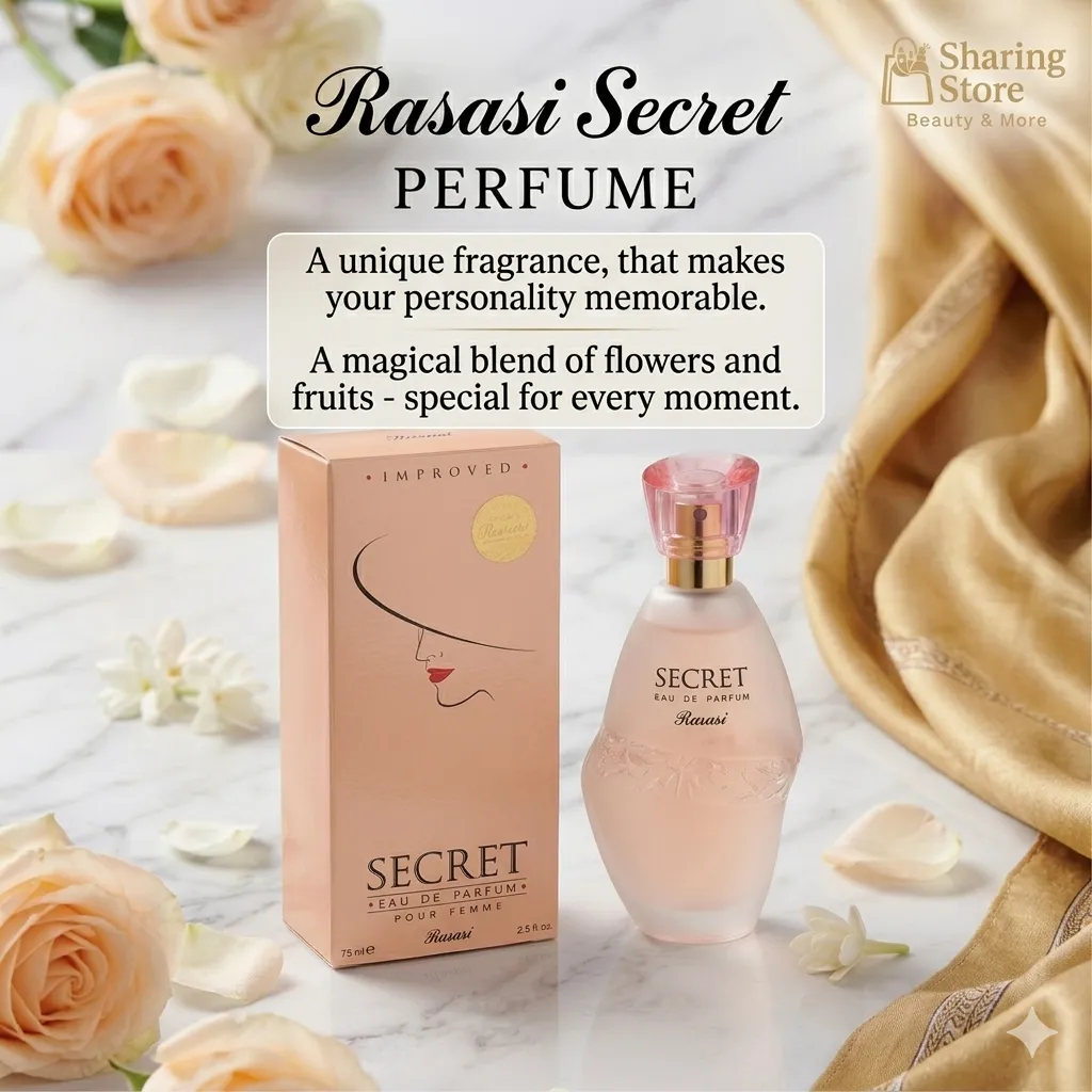 Rasasi Secret Eau de Parfum for Women – Long-Lasting Floral Fragrance, 75ml - Image 3