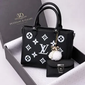 Women's LV Monogram Handbag Set 2 Pcs Leather Material
