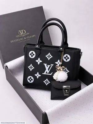 Women's LV Monogram Handbag Set 2 Pcs Leather Material