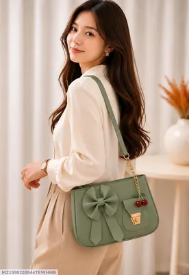 Women's Leather Plain Shoulder Bag - Image 5