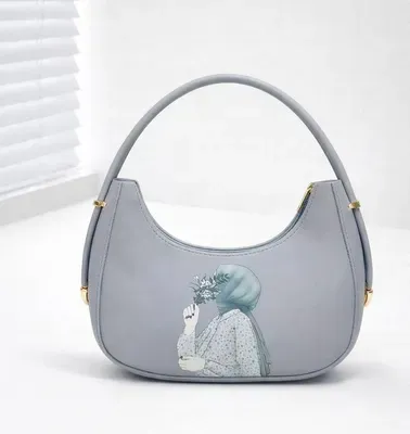 Women's Leather Shoulder Bag with Printed Design - Image 2
