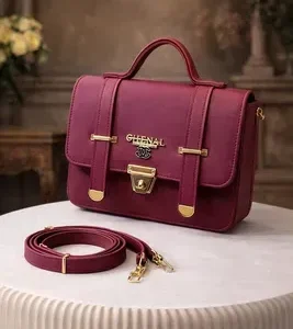Mustard Leather Shoulder Bag for Women