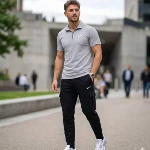 Men Polo Track Suit With Nike Logo