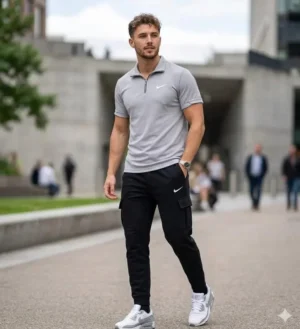 Men Polo Track Suit With Nike Logo