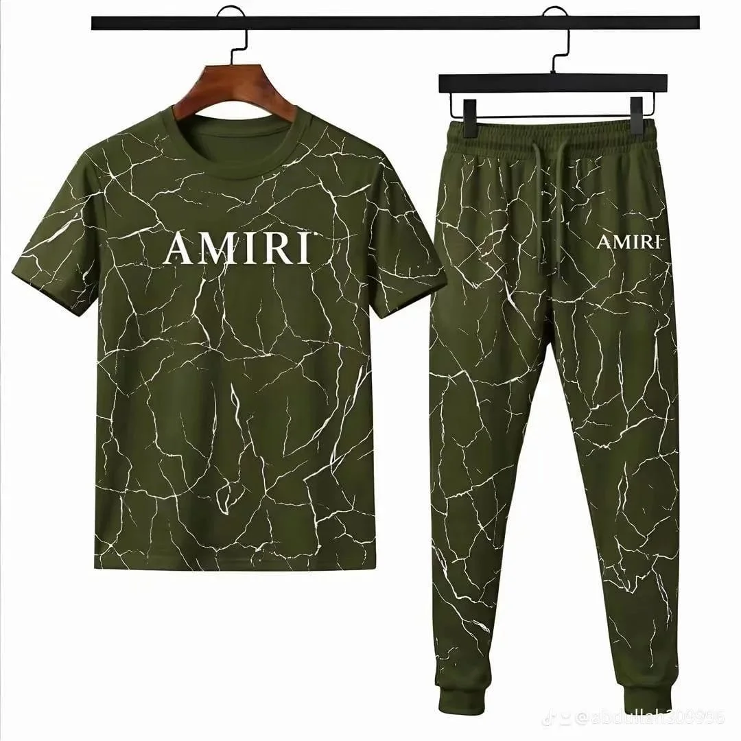 Men Marble Print Track Suit AMIRT