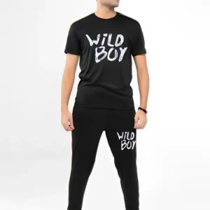 Men Track Suit Wild Boy Micro Fabric 2pcs Round Neck