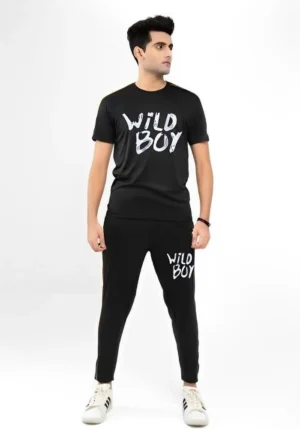 Men Track Suit Wild Boy Micro Fabric 2pcs Round Neck
