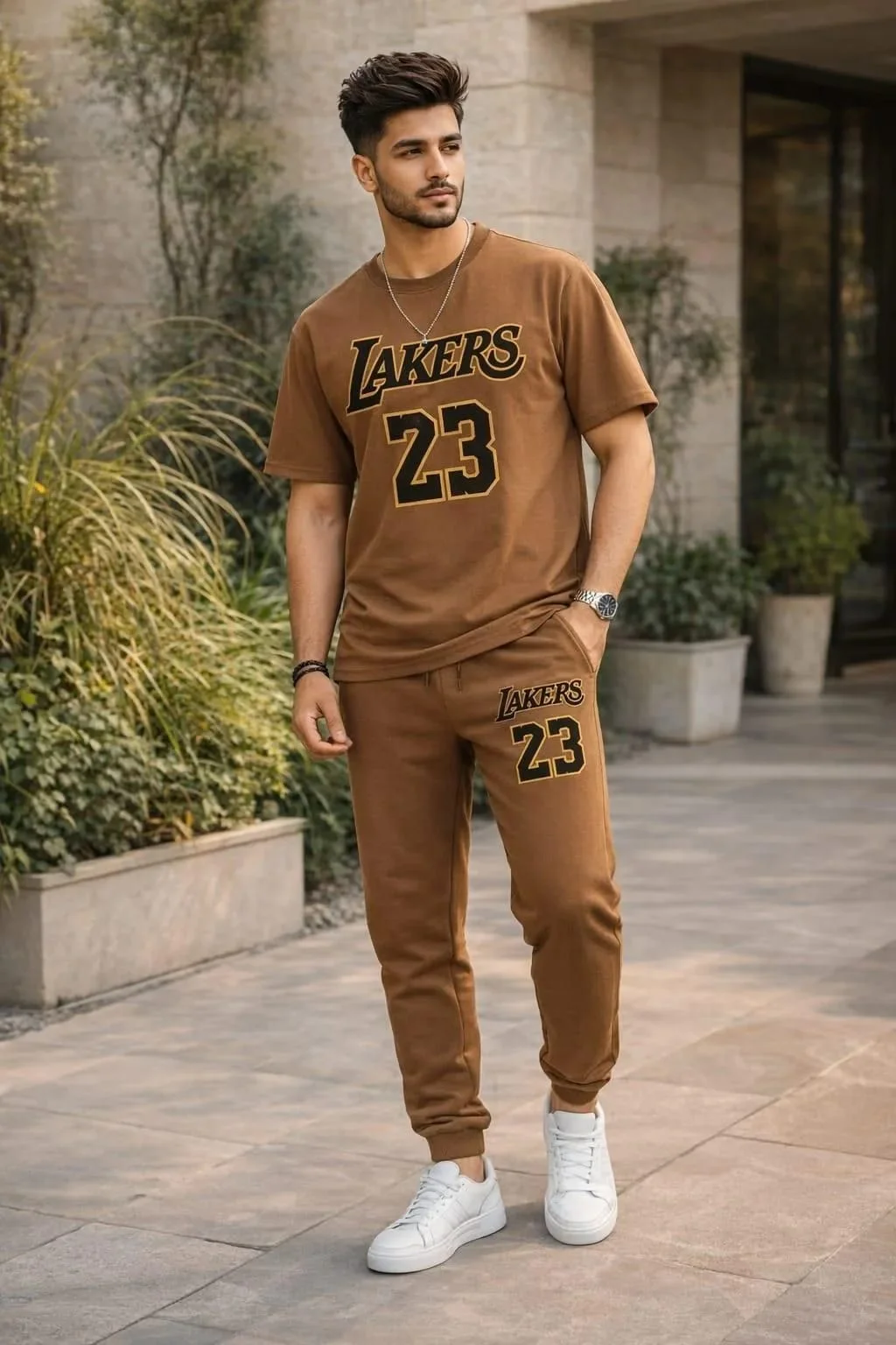 Men Lakers 23 Printed Track Suit Set - Image 7