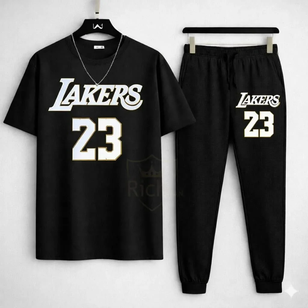 Men Lakers 23 Printed Track Suit Set - Image 2